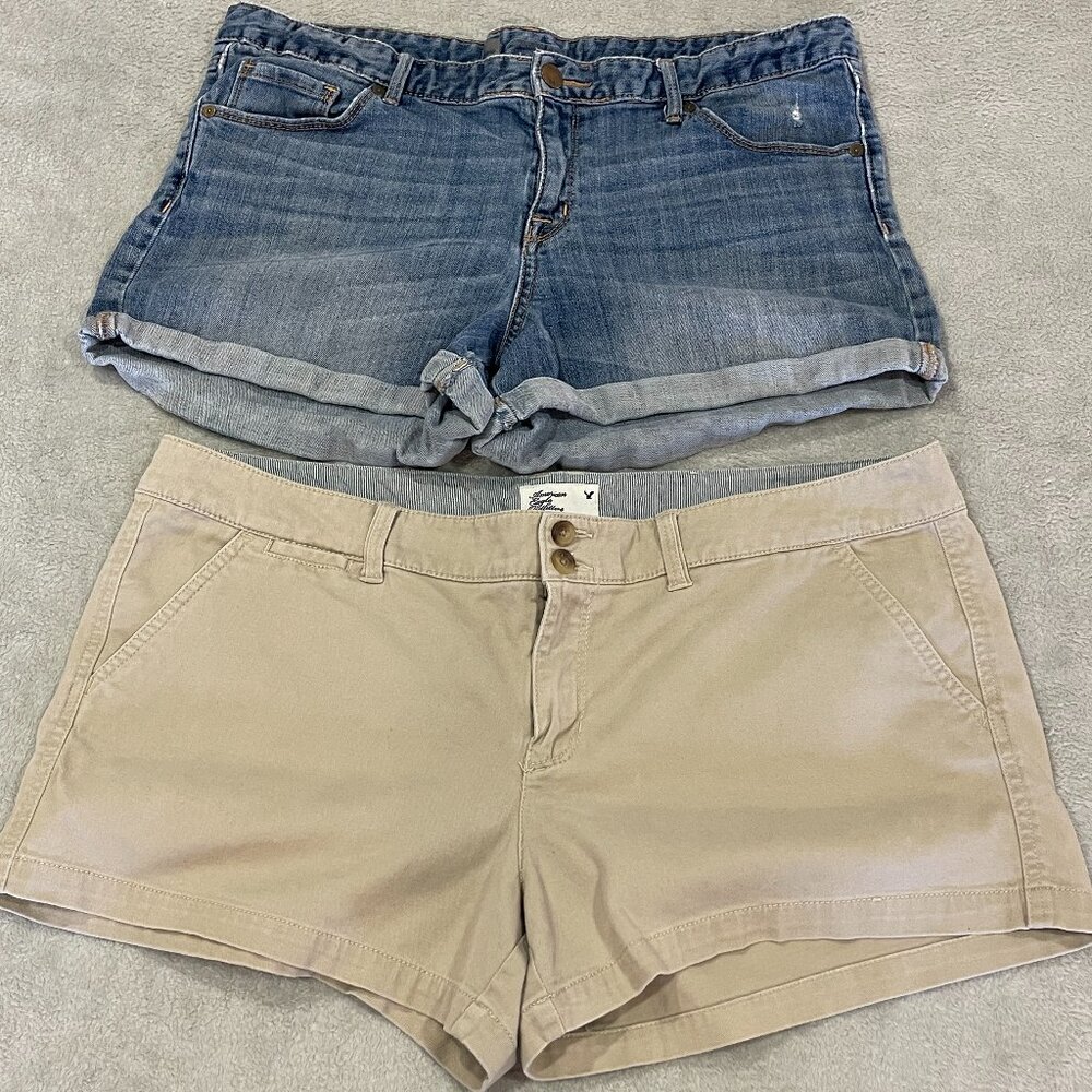 Women's Plus Size Shorts Bundle Khaki Shorts, Jean Shorts Size 14-16